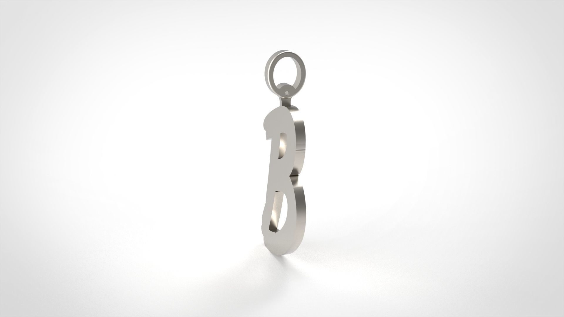Model 770 Initial B Letter Pendant 3D print model_4