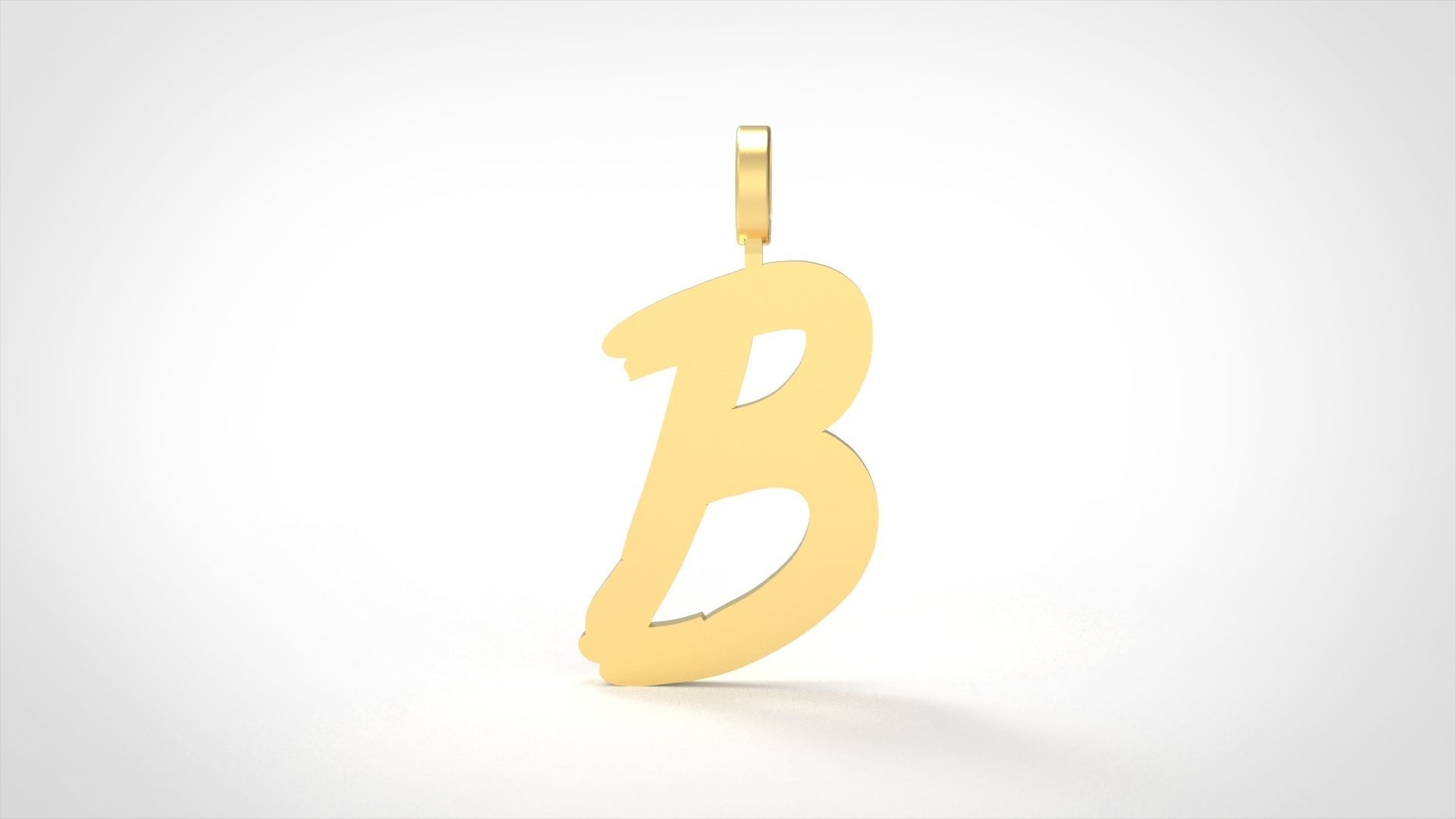 Model 770 Initial B Letter Pendant 3D print model_2