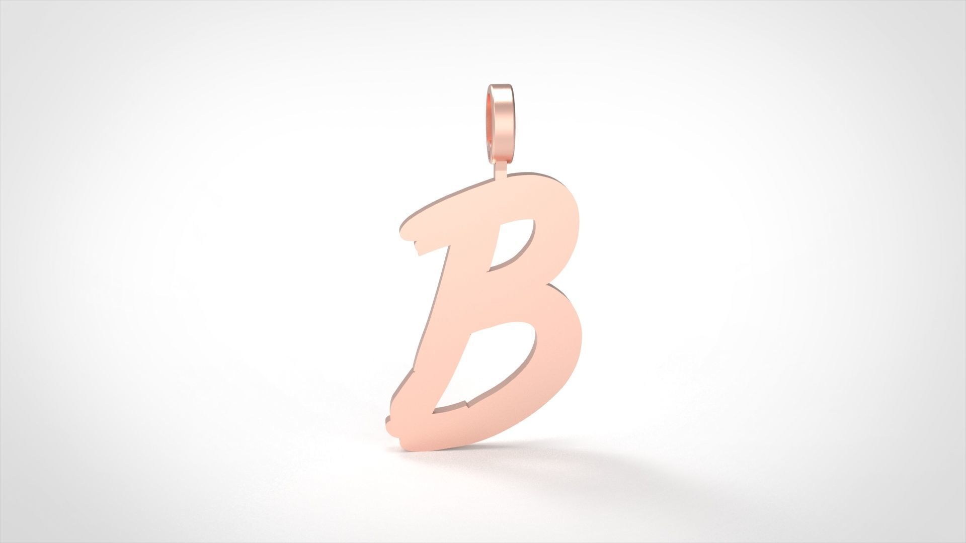 Model 770 Initial B Letter Pendant 3D print model_1