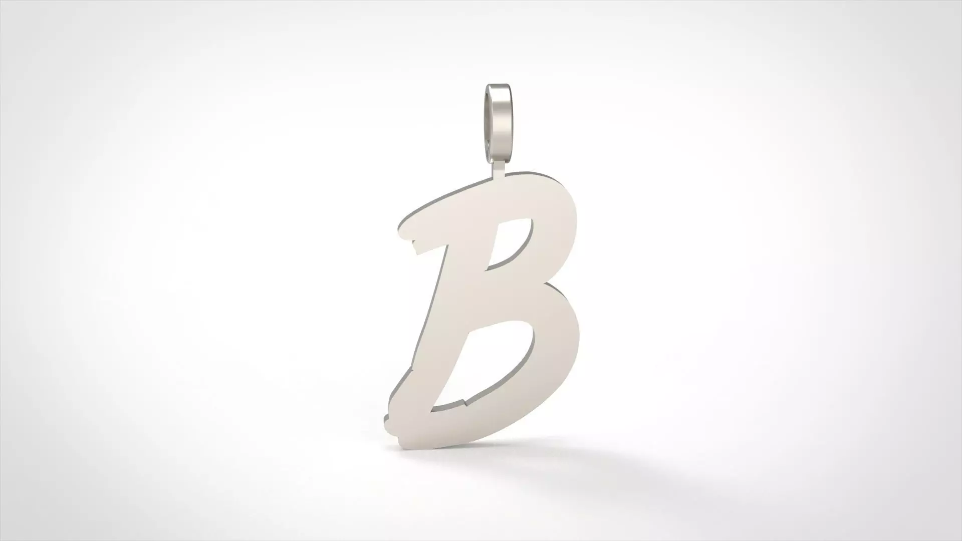 Model 770 Initial B Letter Pendant 3D print model_0