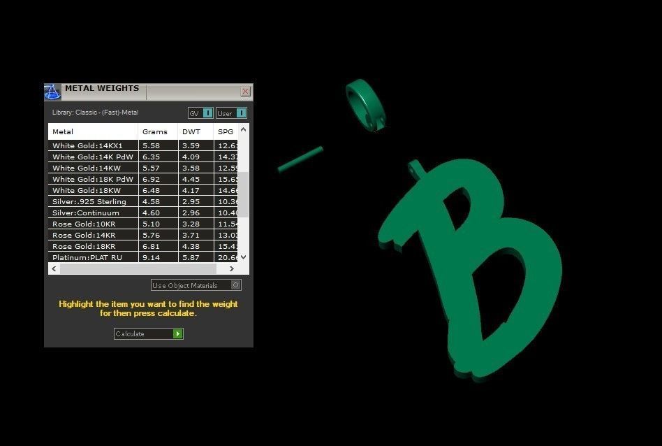 Model 770 Initial B Letter Pendant 3D print model_11