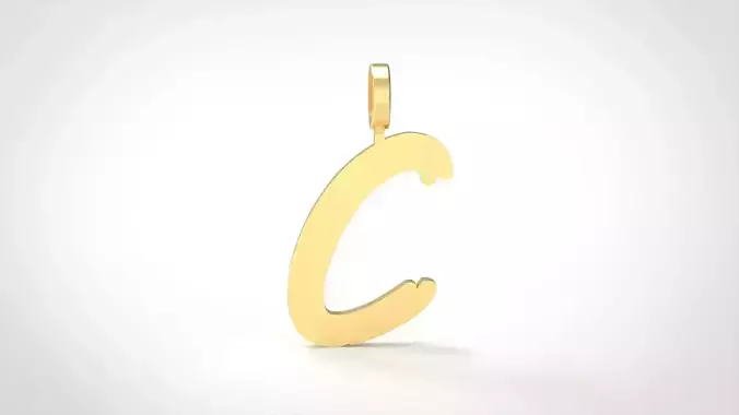 Model 771 Initial C Letter Pendant 3D print model