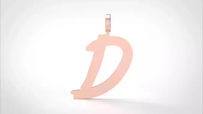 Model 772 Initial D Letter Pendant 3D print model