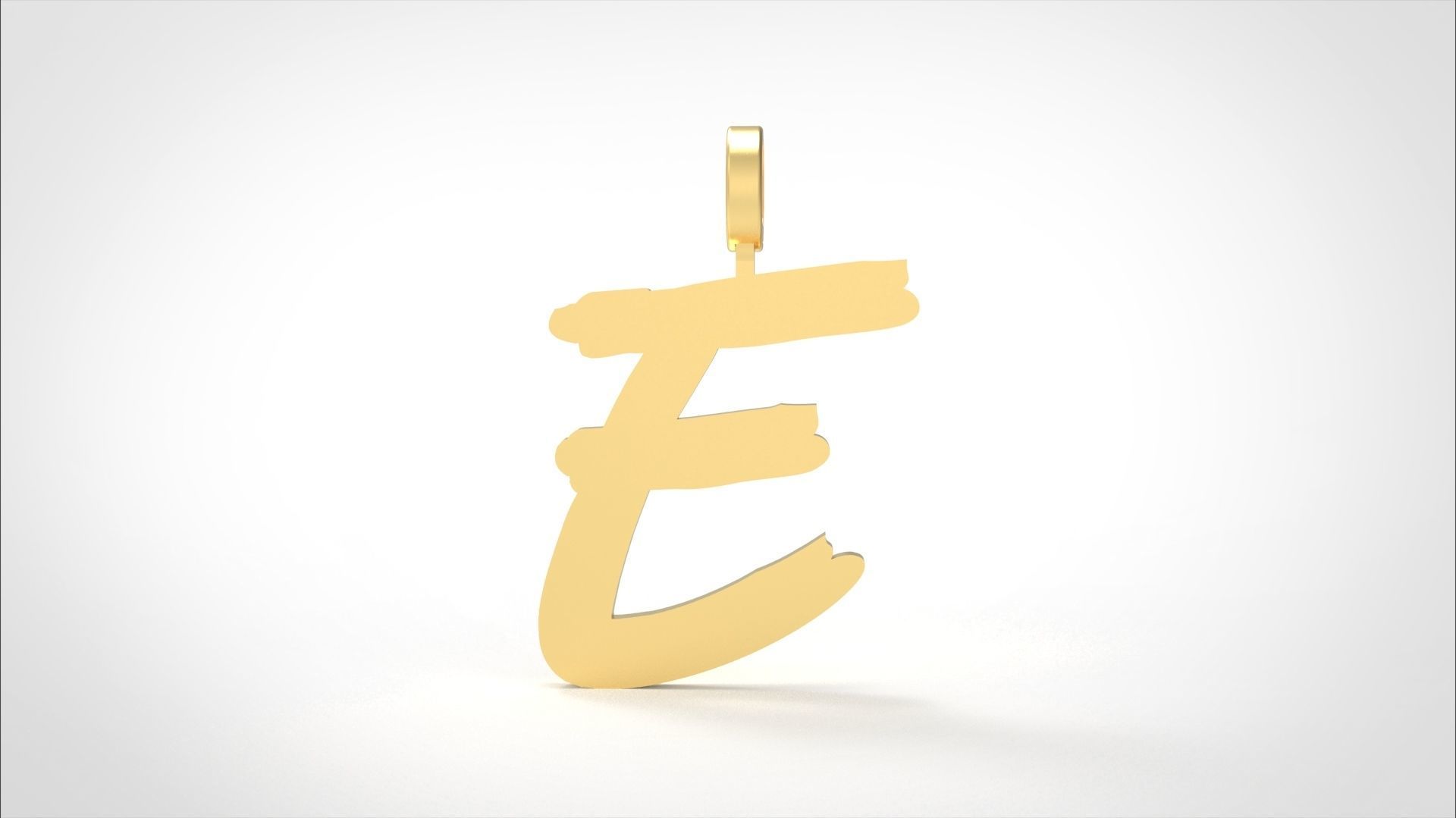 Model 773 Initial E Letter Pendant 3D print model_2