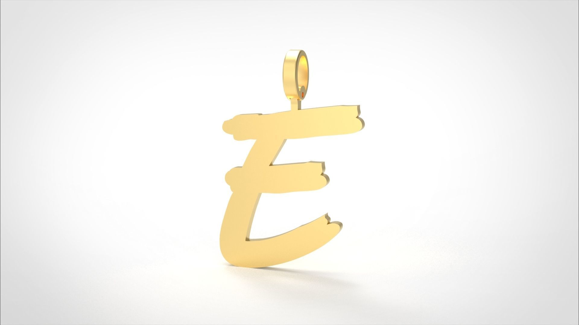Model 773 Initial E Letter Pendant 3D print model_3