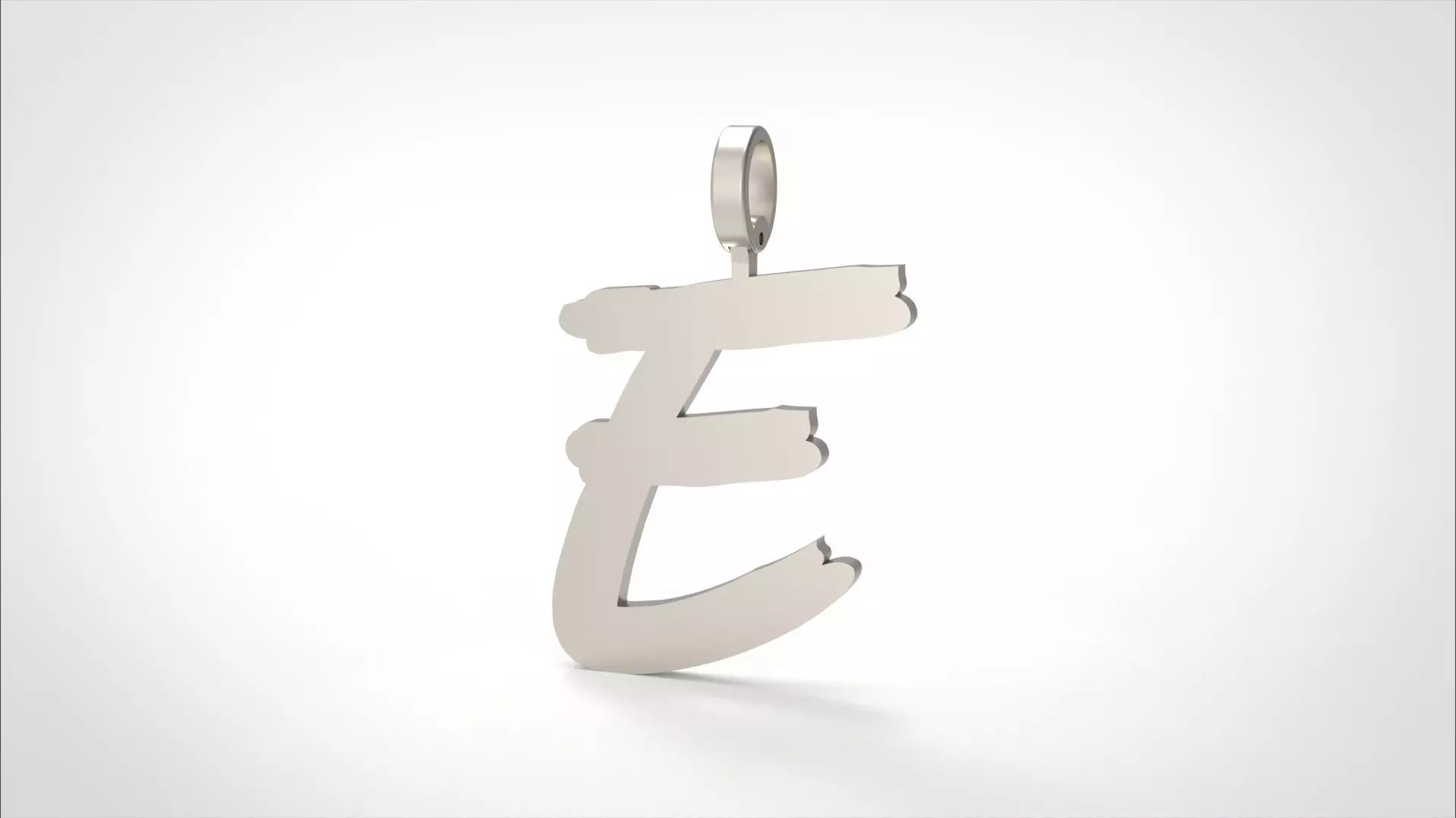 Model 773 Initial E Letter Pendant 3D print model_0