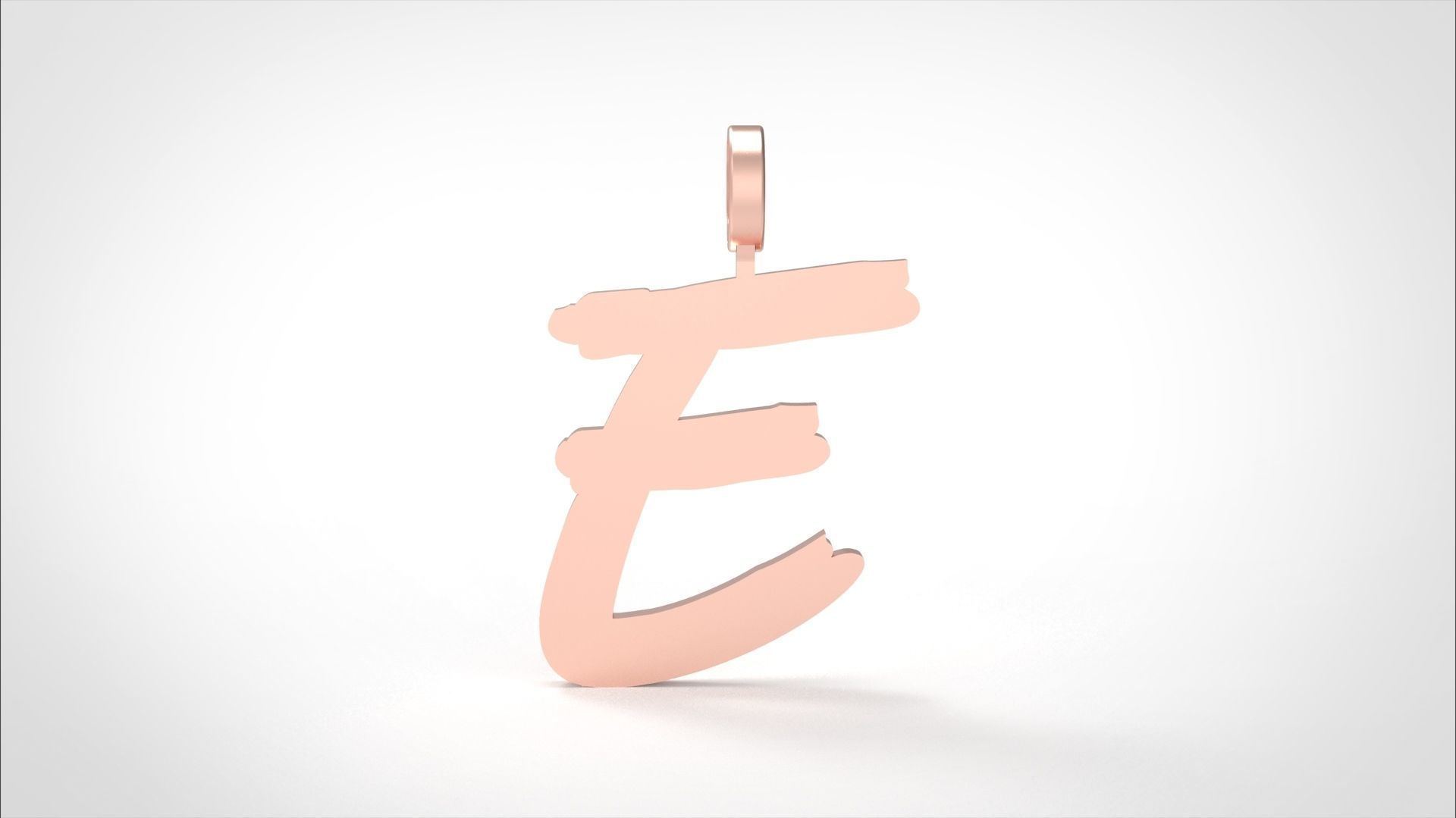 Model 773 Initial E Letter Pendant 3D print model_1