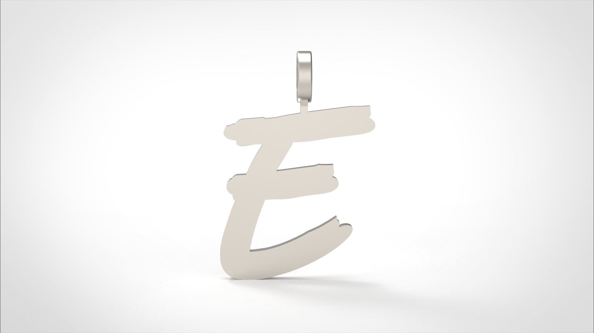 Model 773 Initial E Letter Pendant 3D print model_4