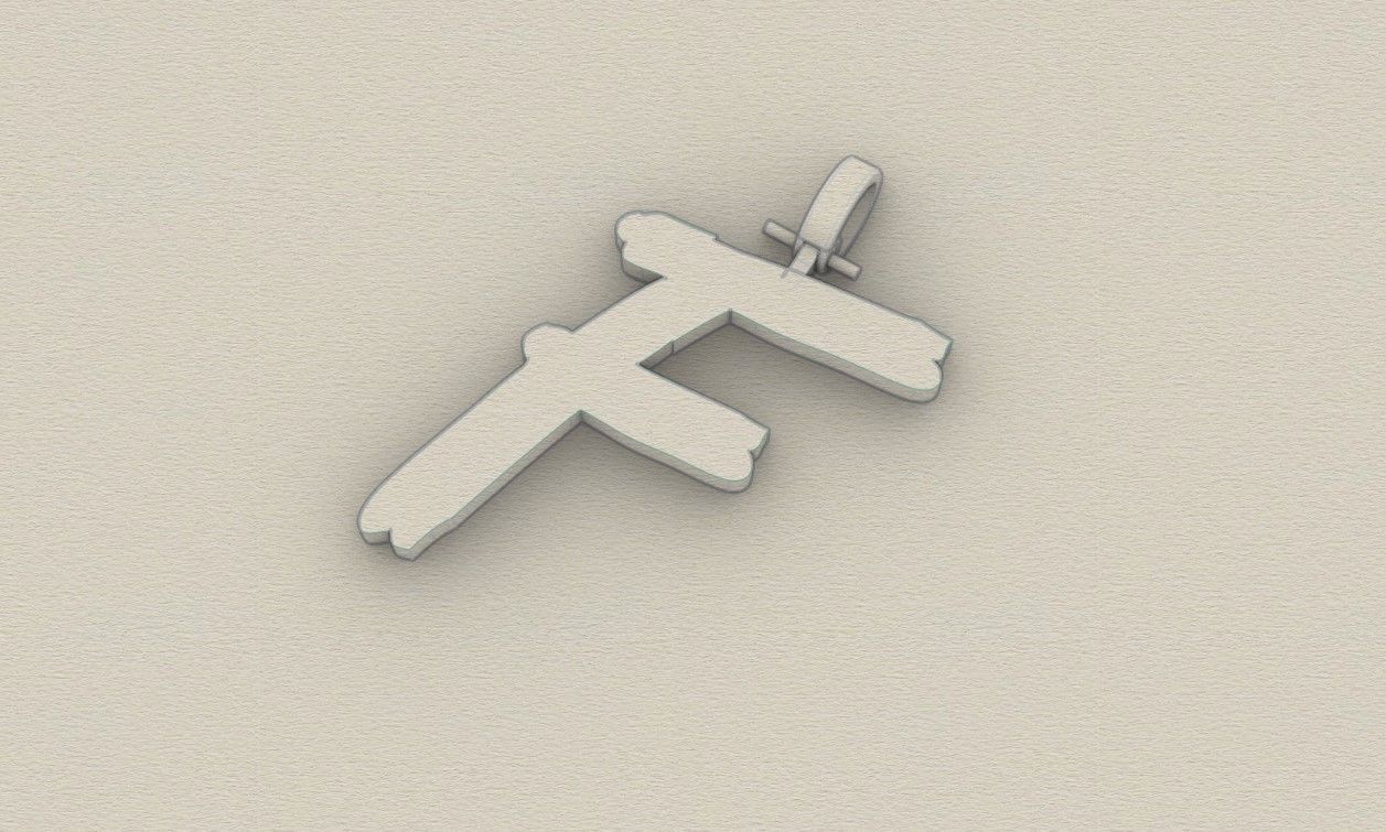 Model 774 Initial F Letter Pendant 3D print model_8