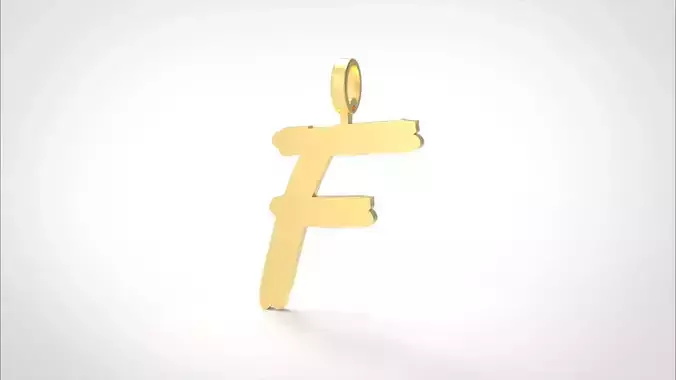 Model 774 Initial F Letter Pendant 3D print model