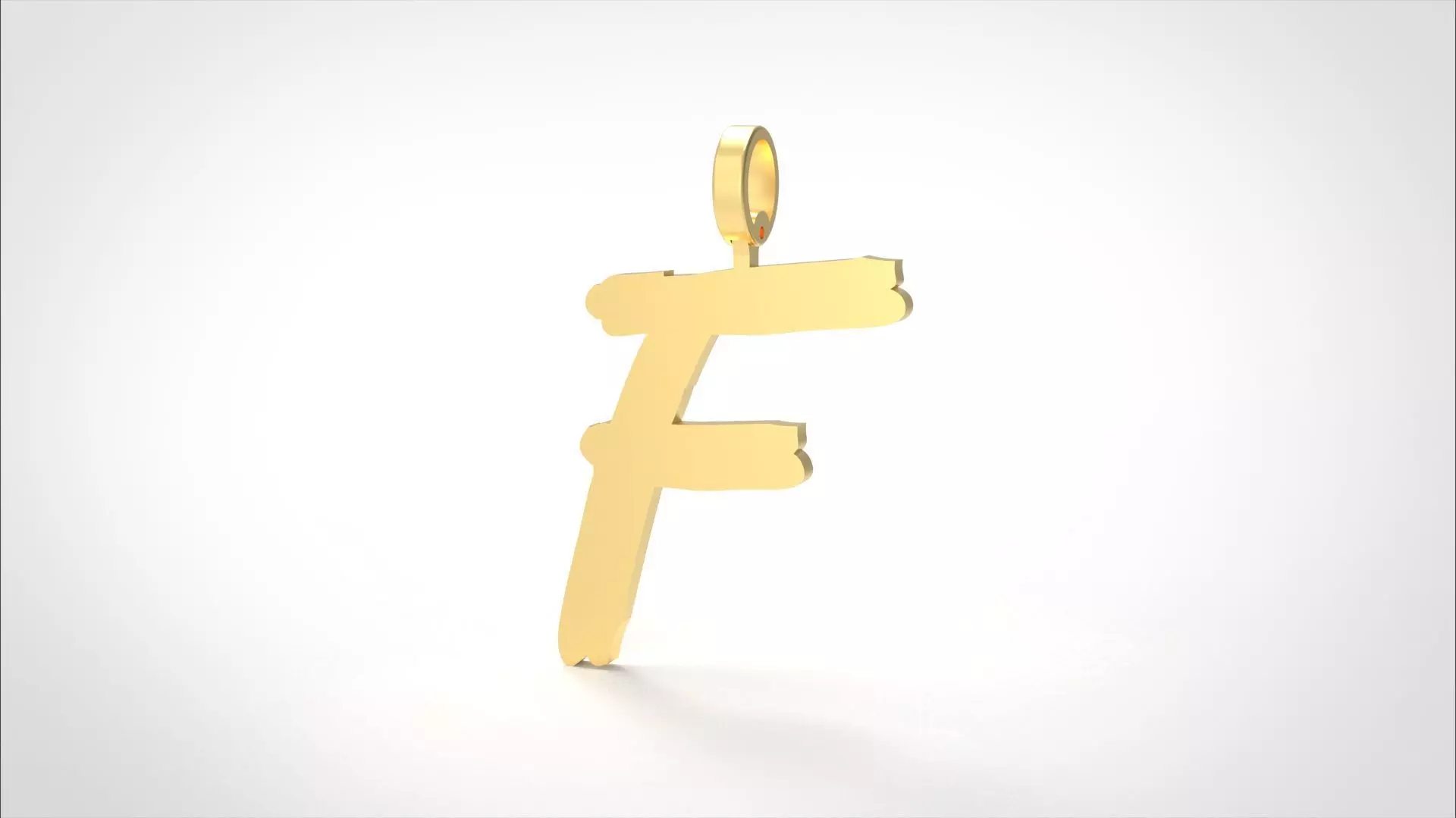 Model 774 Initial F Letter Pendant 3D print model_0