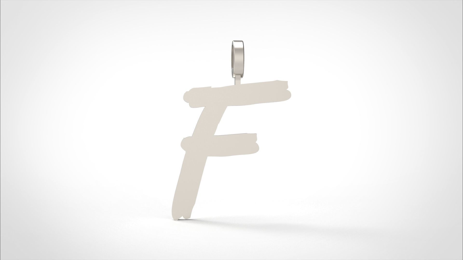 Model 774 Initial F Letter Pendant 3D print model_4