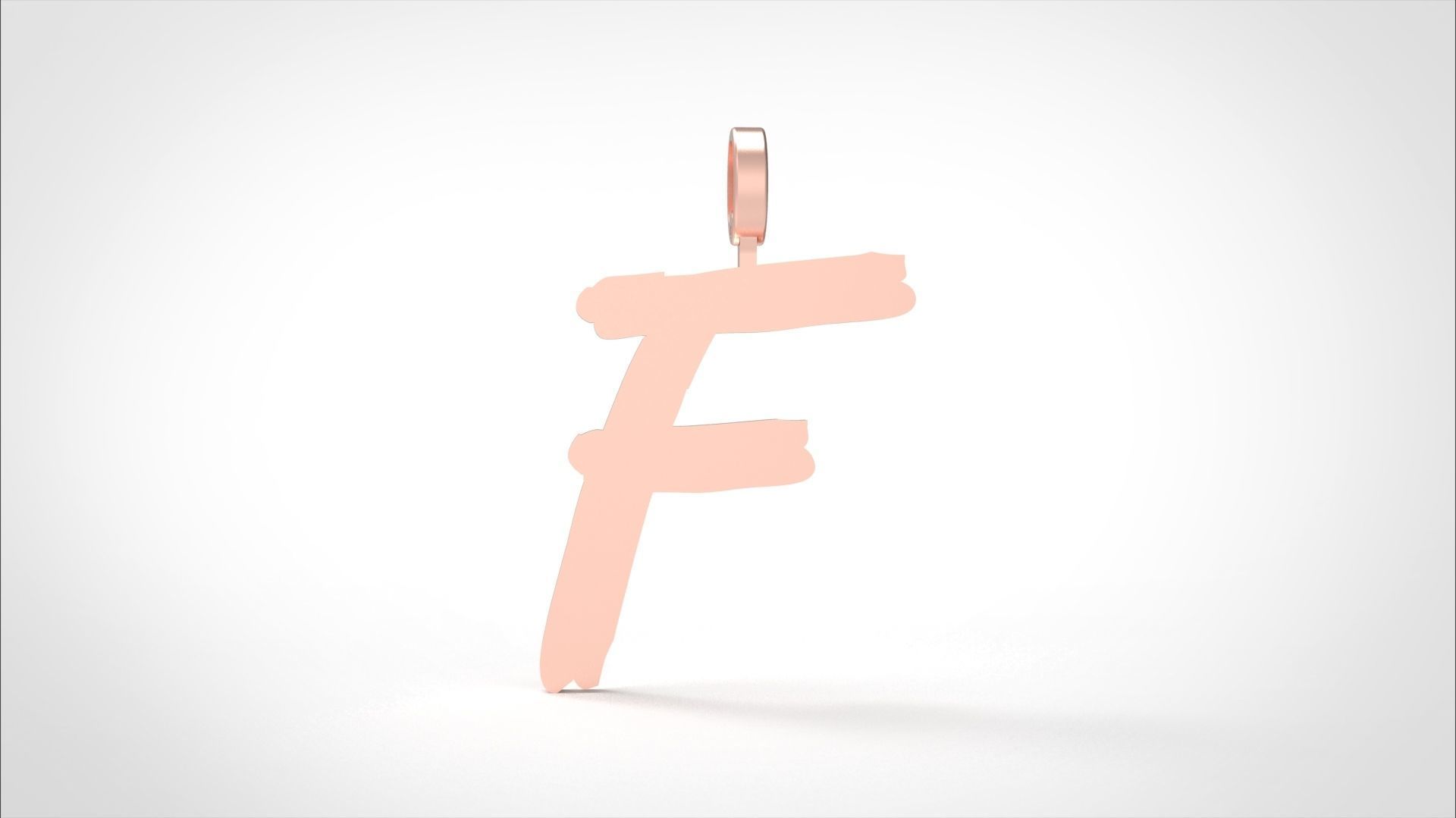Model 774 Initial F Letter Pendant 3D print model_2