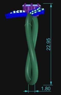 Bowknot Ring 3D print model_10