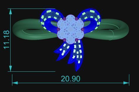 Bowknot Ring 3D print model_5