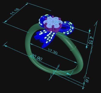 Bowknot Ring 3D print model_7