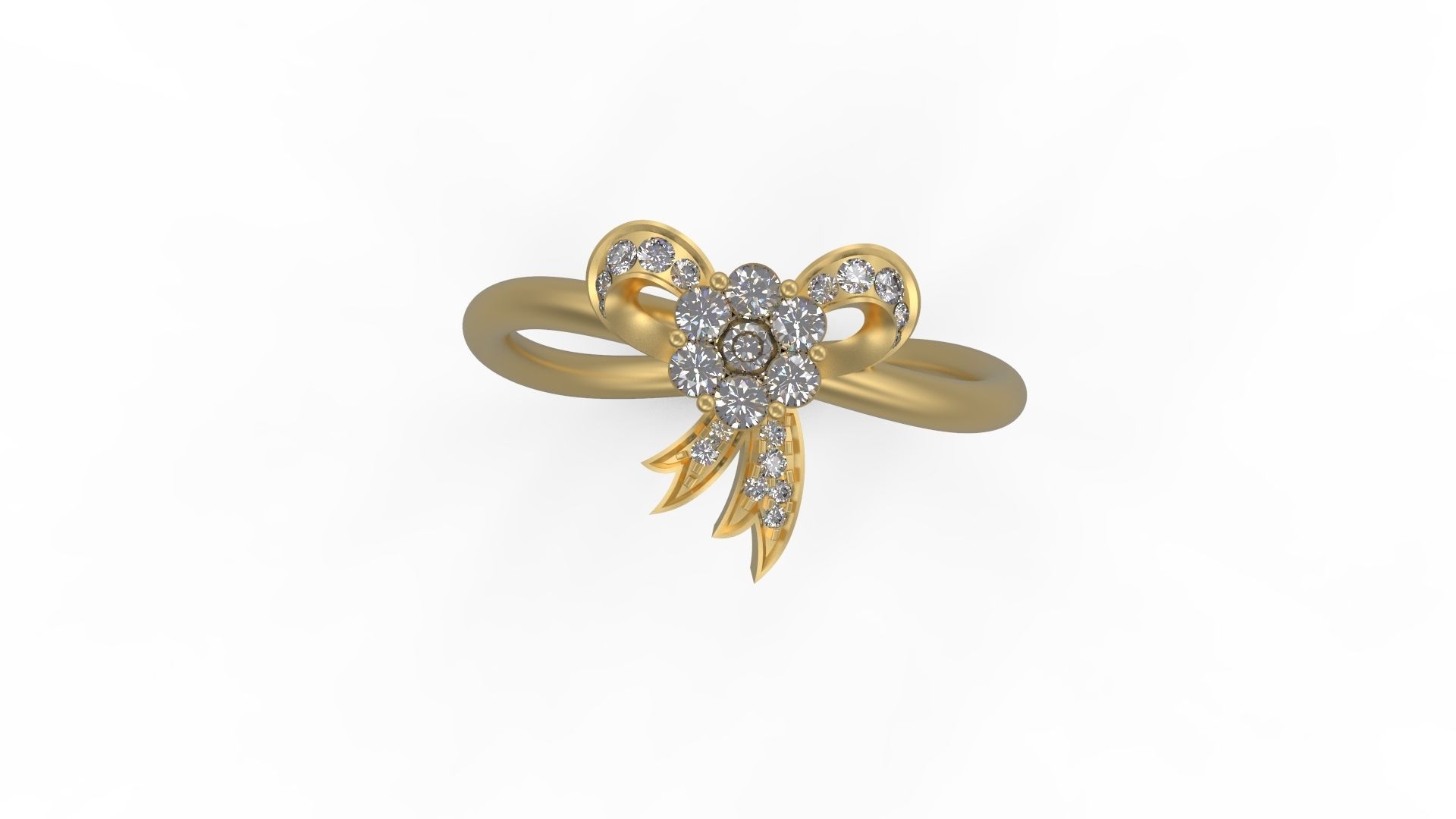 Bowknot Ring 3D print model_4