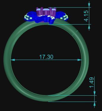 Bowknot Ring 3D print model_6