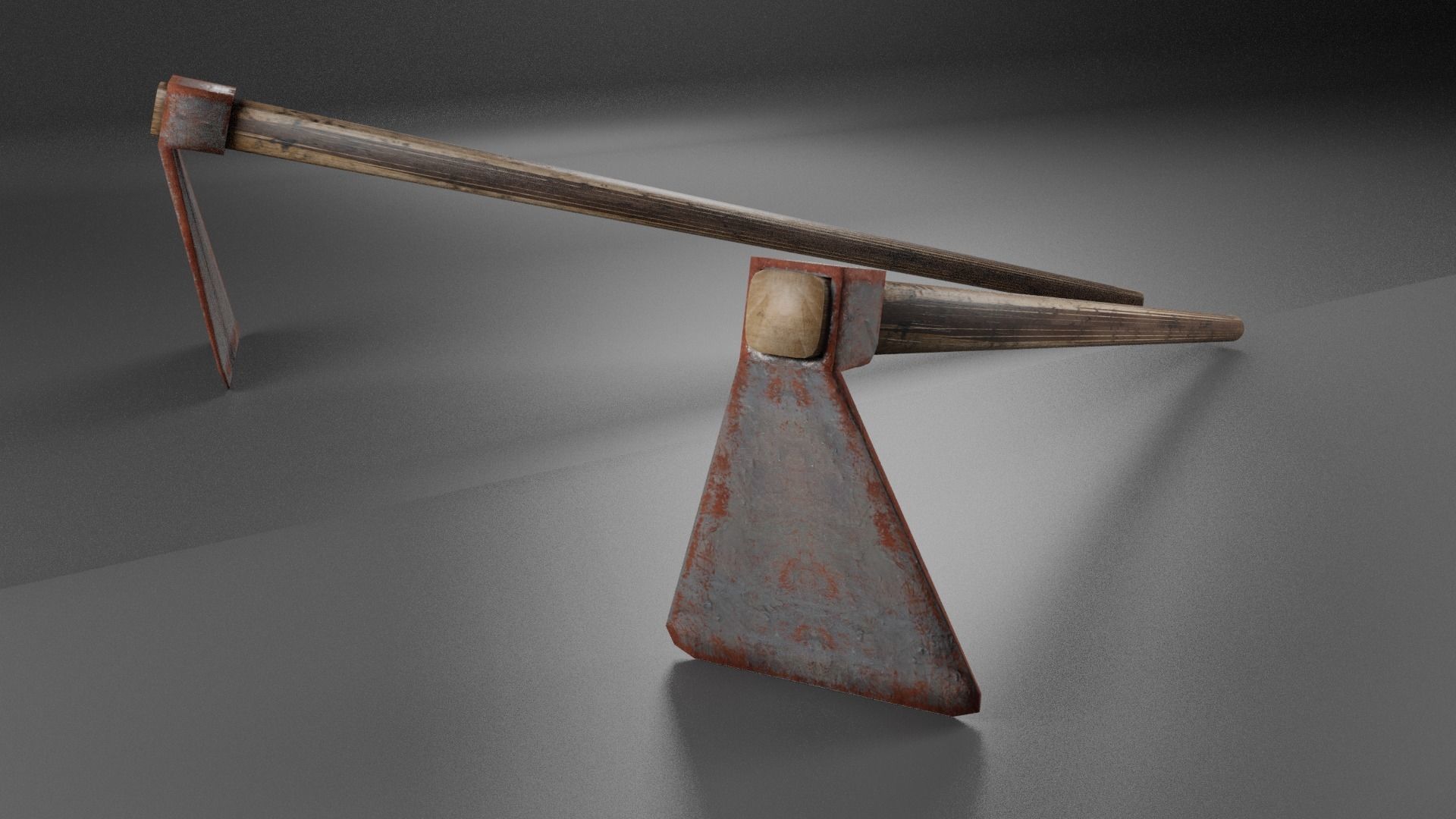 pickaxe shovel wheelbarrow Low-poly 3D model_3
