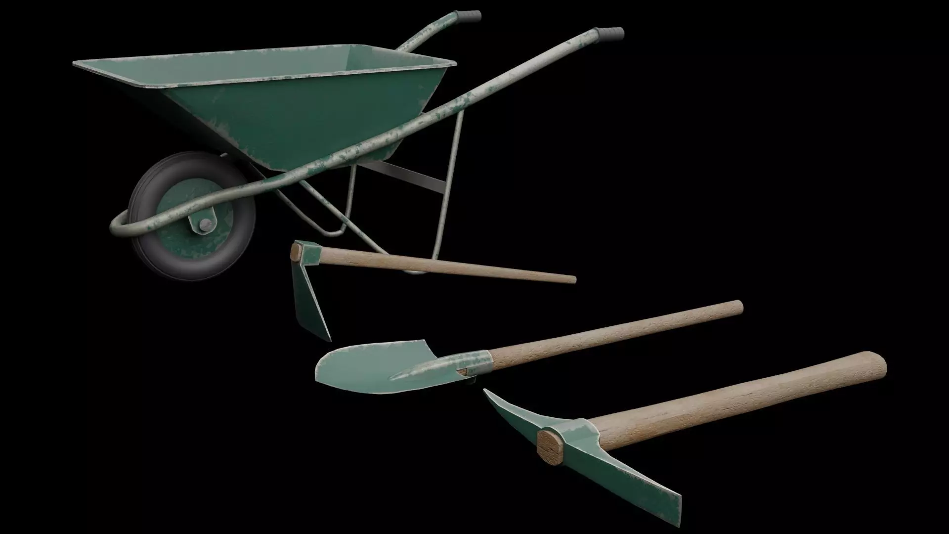 Excavation Tools Low-poly 3D model