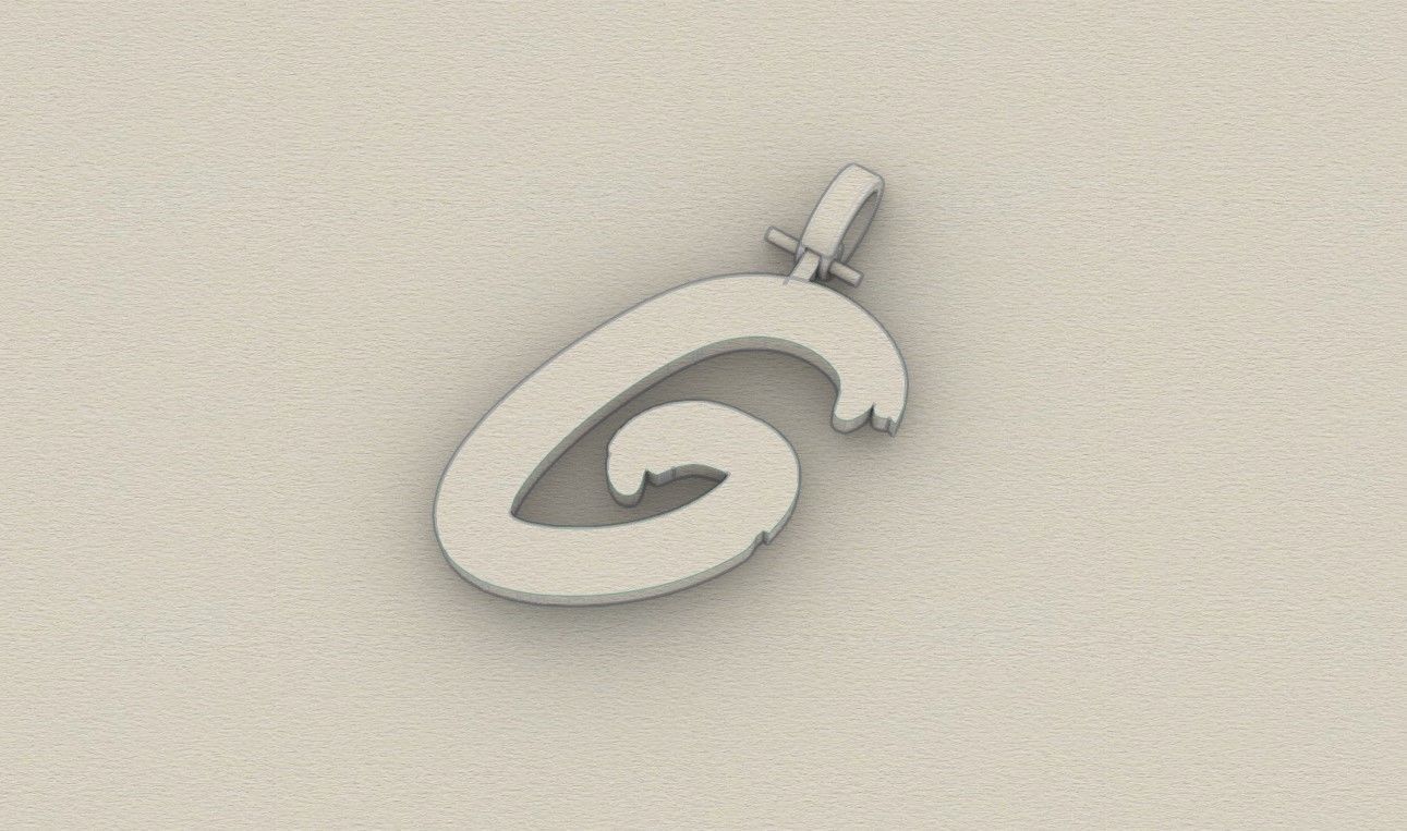 Model 775 Initial G Letter Pendant 3D print model_8