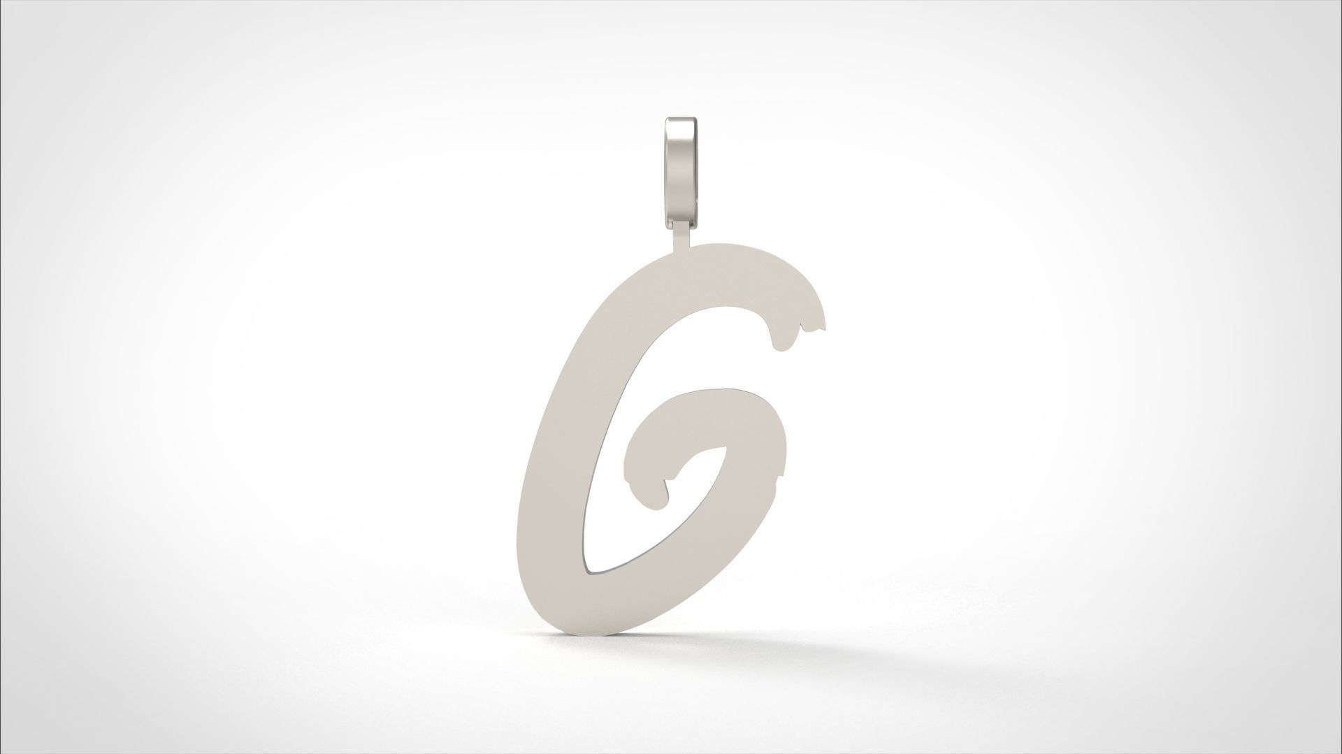 Model 775 Initial G Letter Pendant 3D print model_4