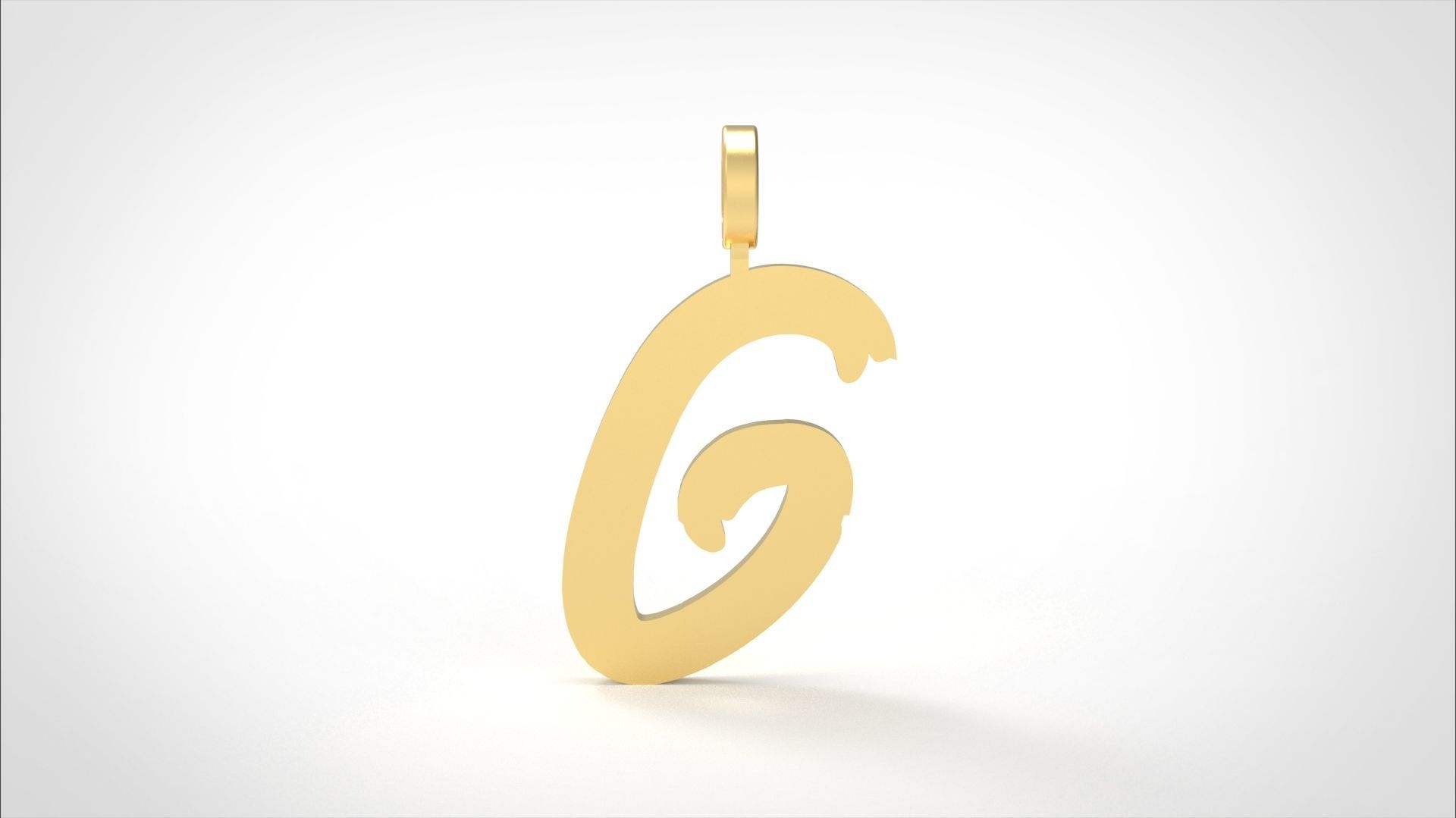 Model 775 Initial G Letter Pendant 3D print model_1