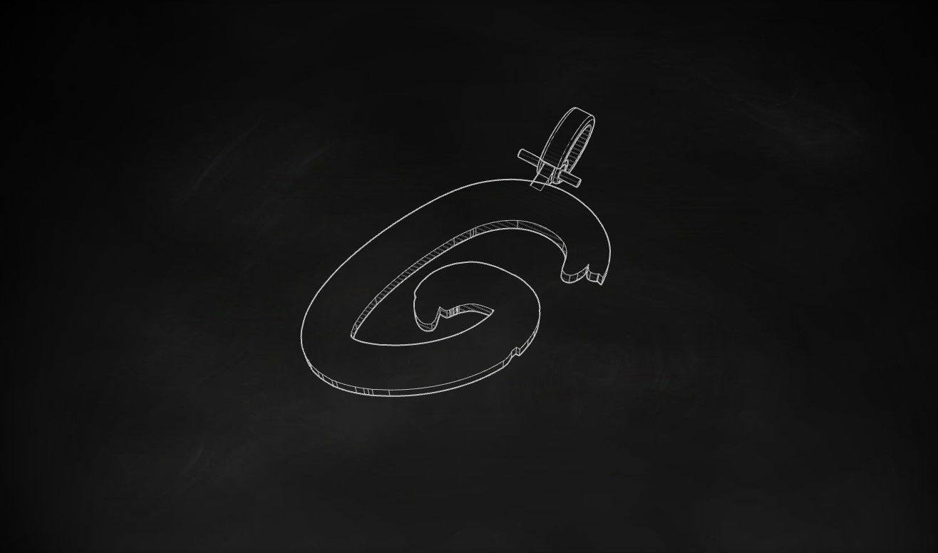 Model 775 Initial G Letter Pendant 3D print model_9