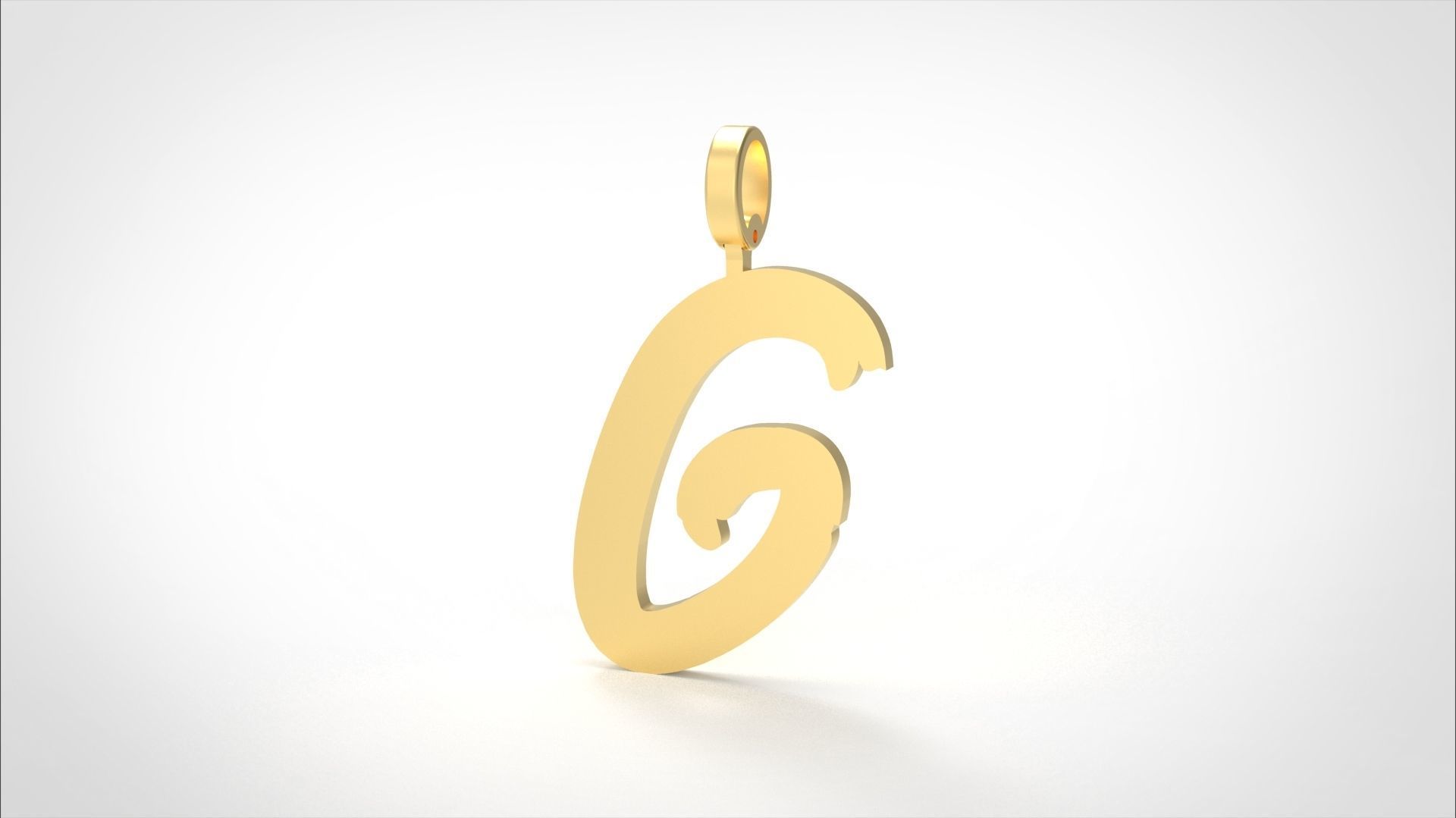 Model 775 Initial G Letter Pendant 3D print model_2