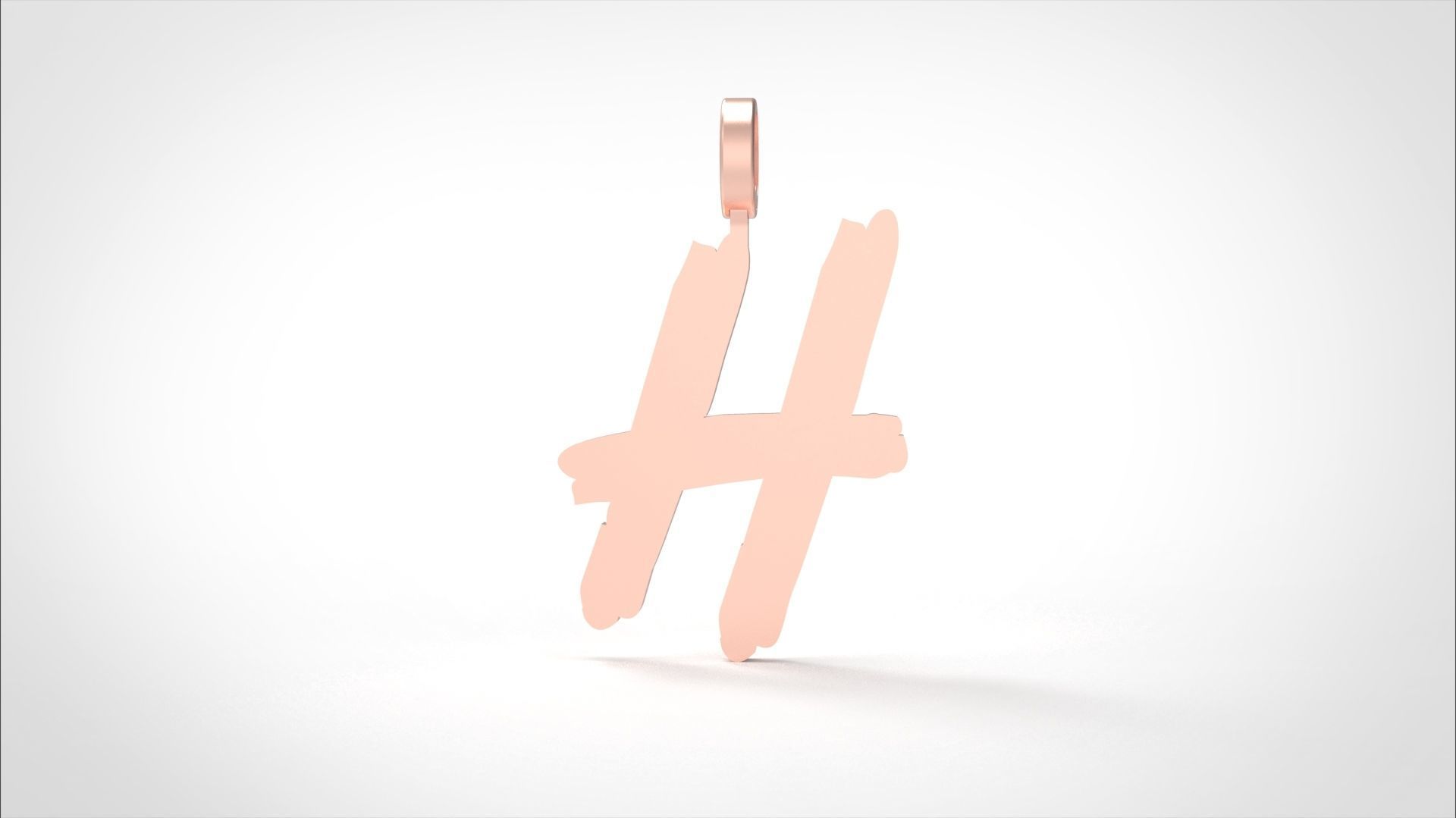 Model 776 Initial H Letter Pendant 3D print model_1
