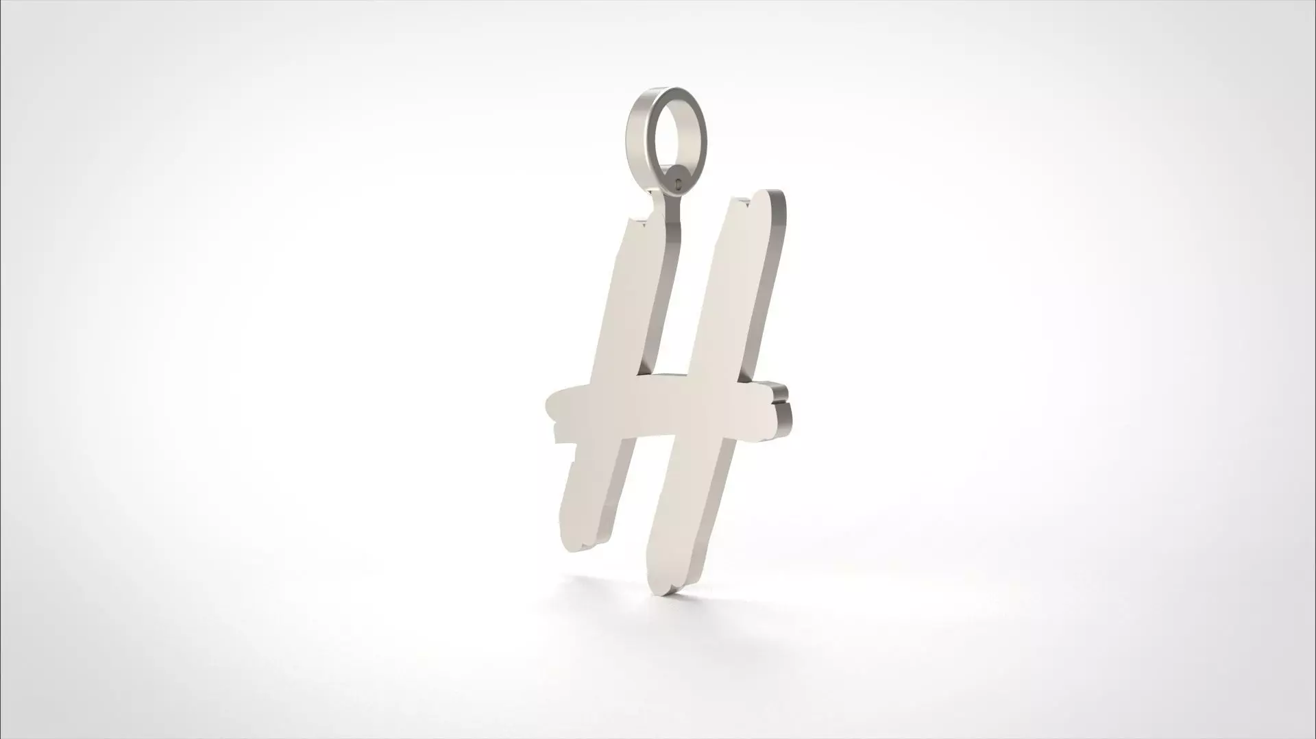 Model 776 Initial H Letter Pendant 3D print model_0