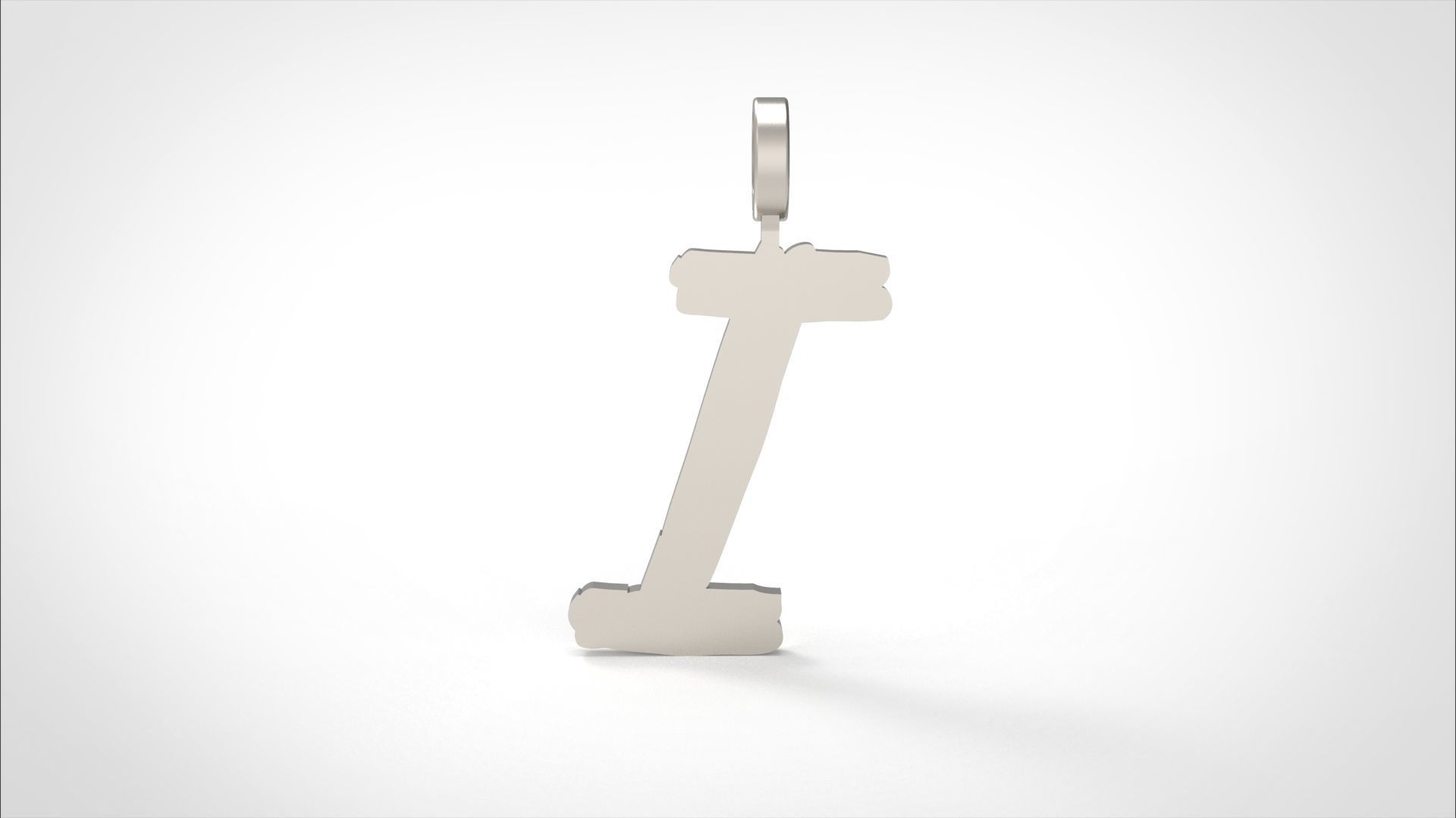 Model 777 Initial I Letter Pendant 3D print model_4