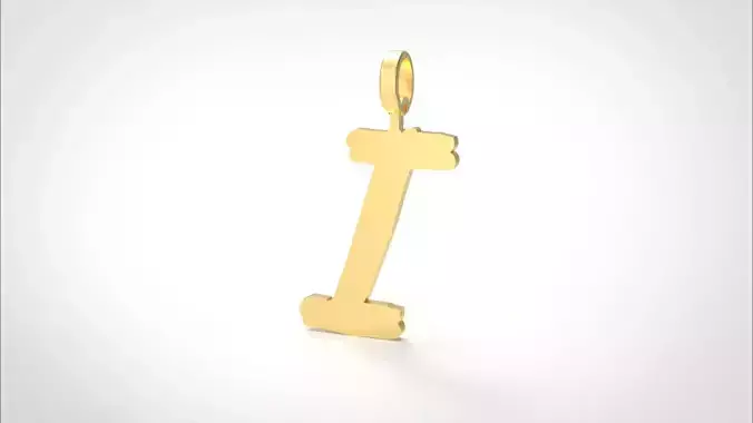 Model 777 Initial I Letter Pendant 3D print model