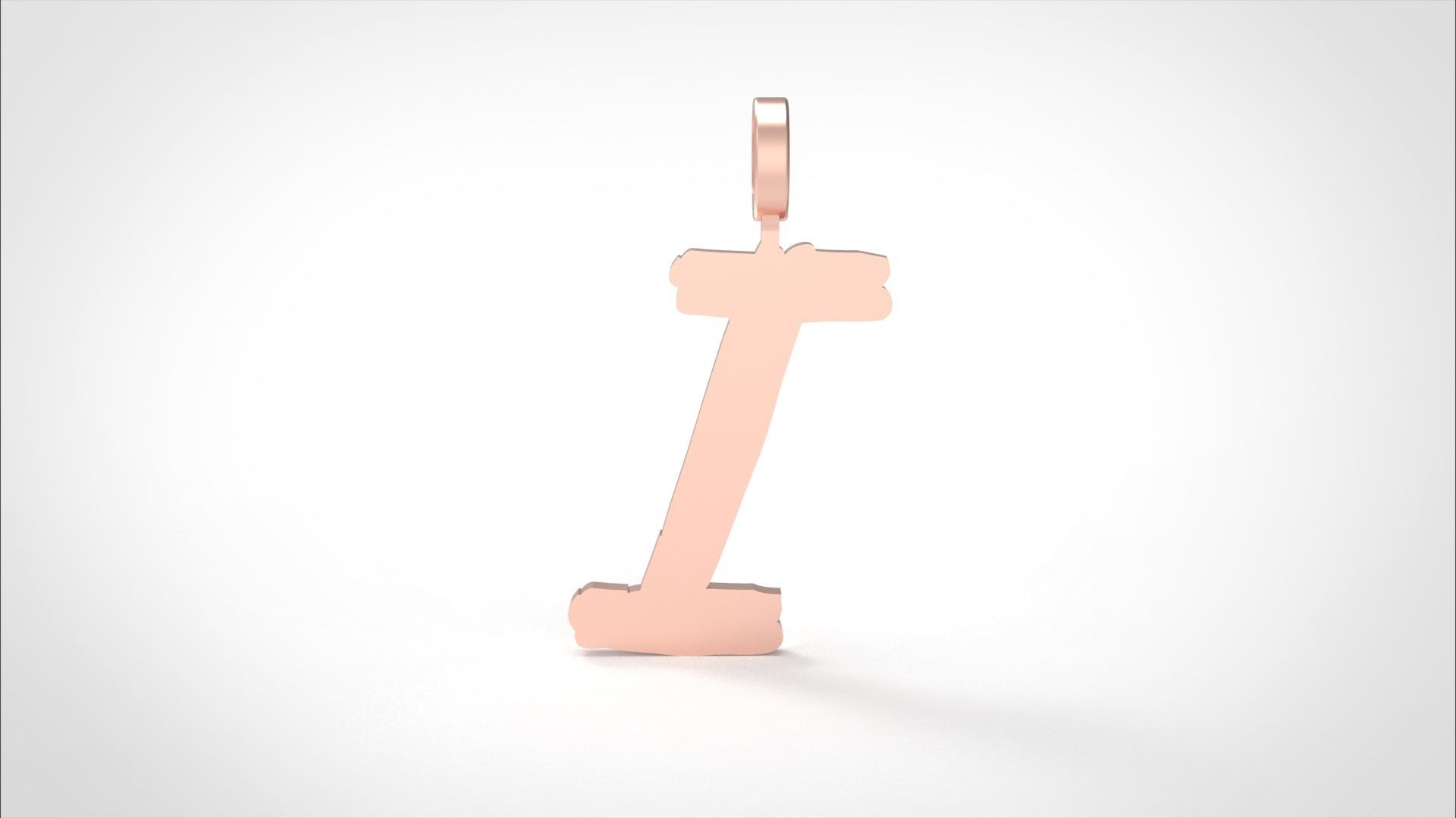 Model 777 Initial I Letter Pendant 3D print model_1