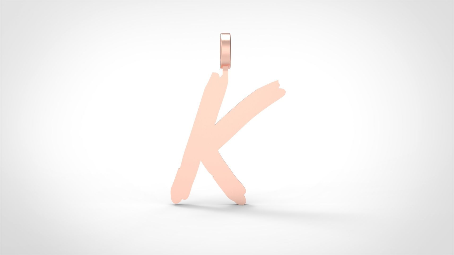 Model 779 Initial K Letter Pendant 3D print model_1