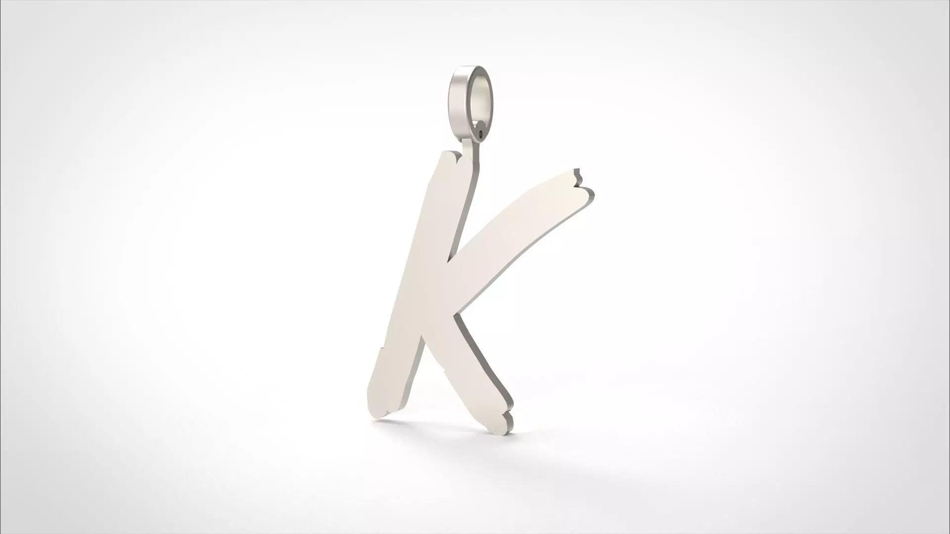 Model 779 Initial K Letter Pendant 3D print model_0