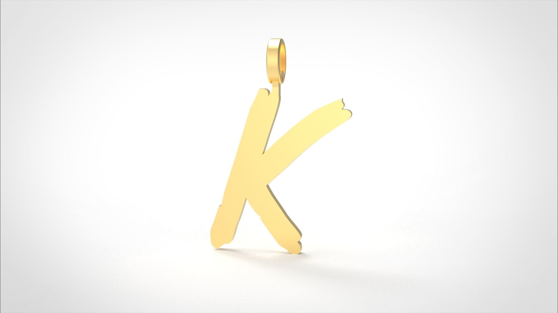 Model 779 Initial K Letter Pendant 3D print model_3