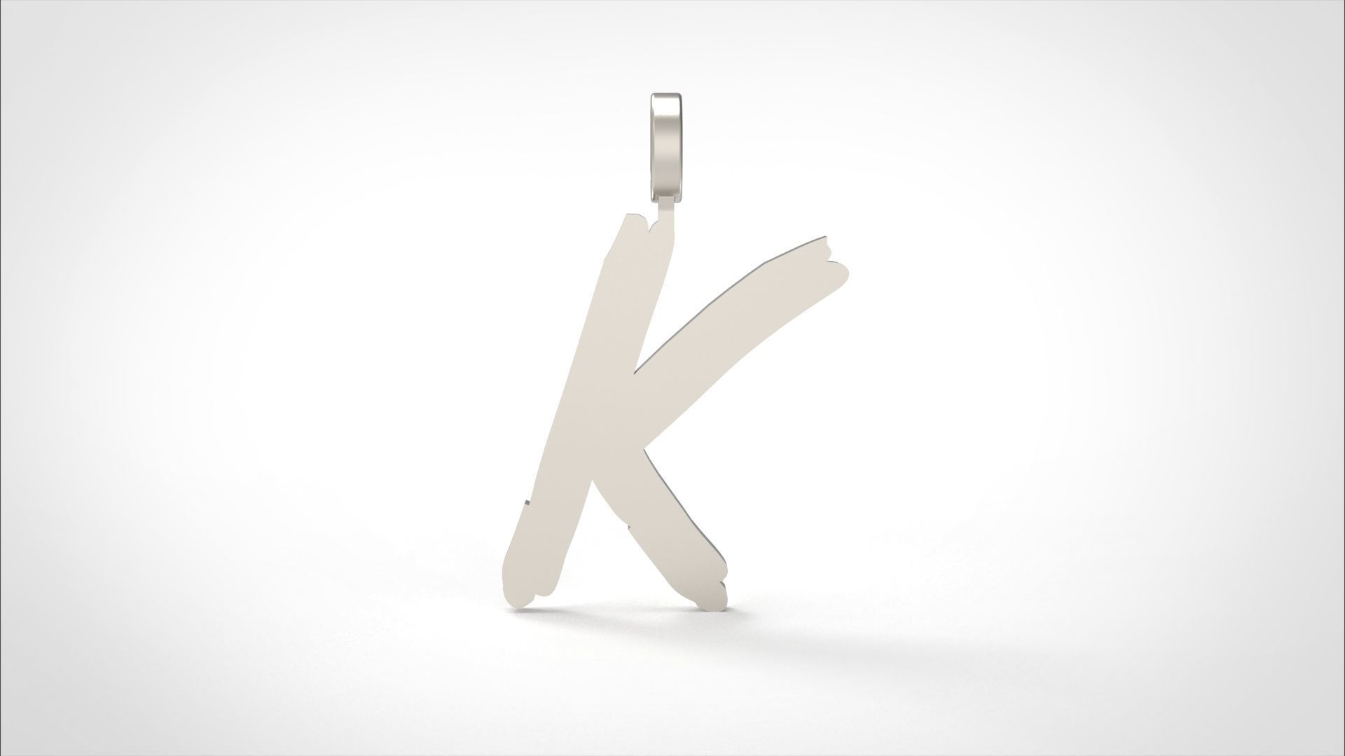 Model 779 Initial K Letter Pendant 3D print model_4