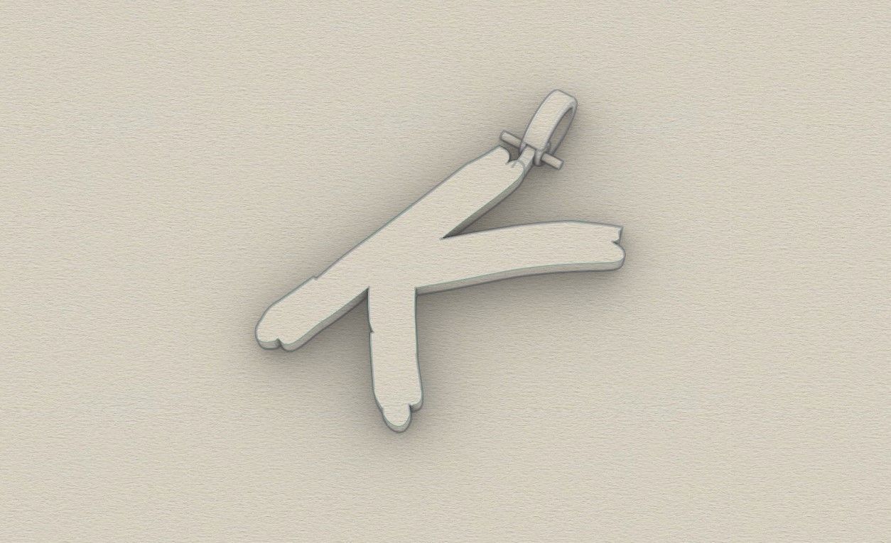 Model 779 Initial K Letter Pendant 3D print model_8