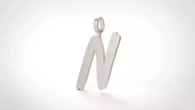 Model 782 Initial N Letter Pendant 3D print model