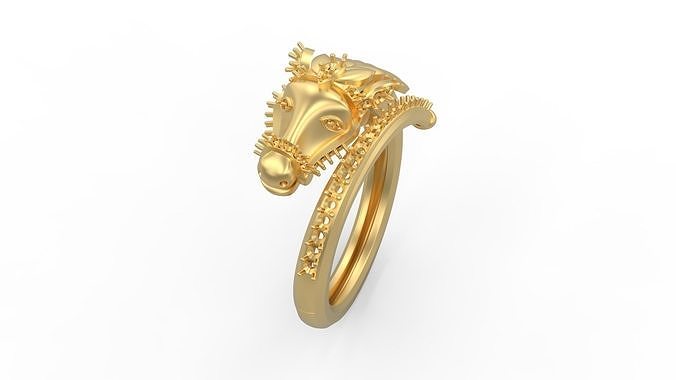 Horse Head Ring 01 3D print model