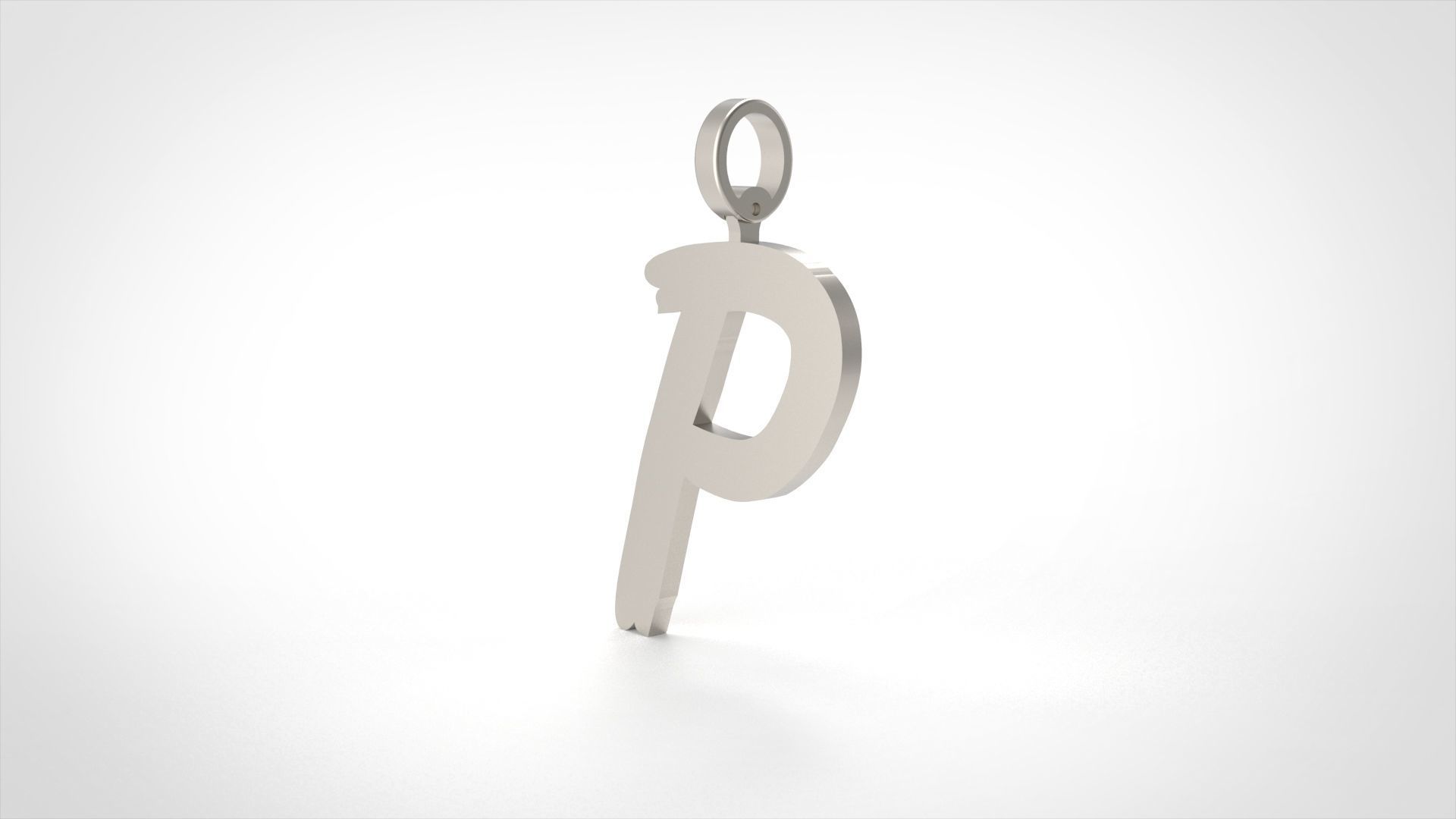 Model 784 Initial P Letter Pendant 3D print model_3