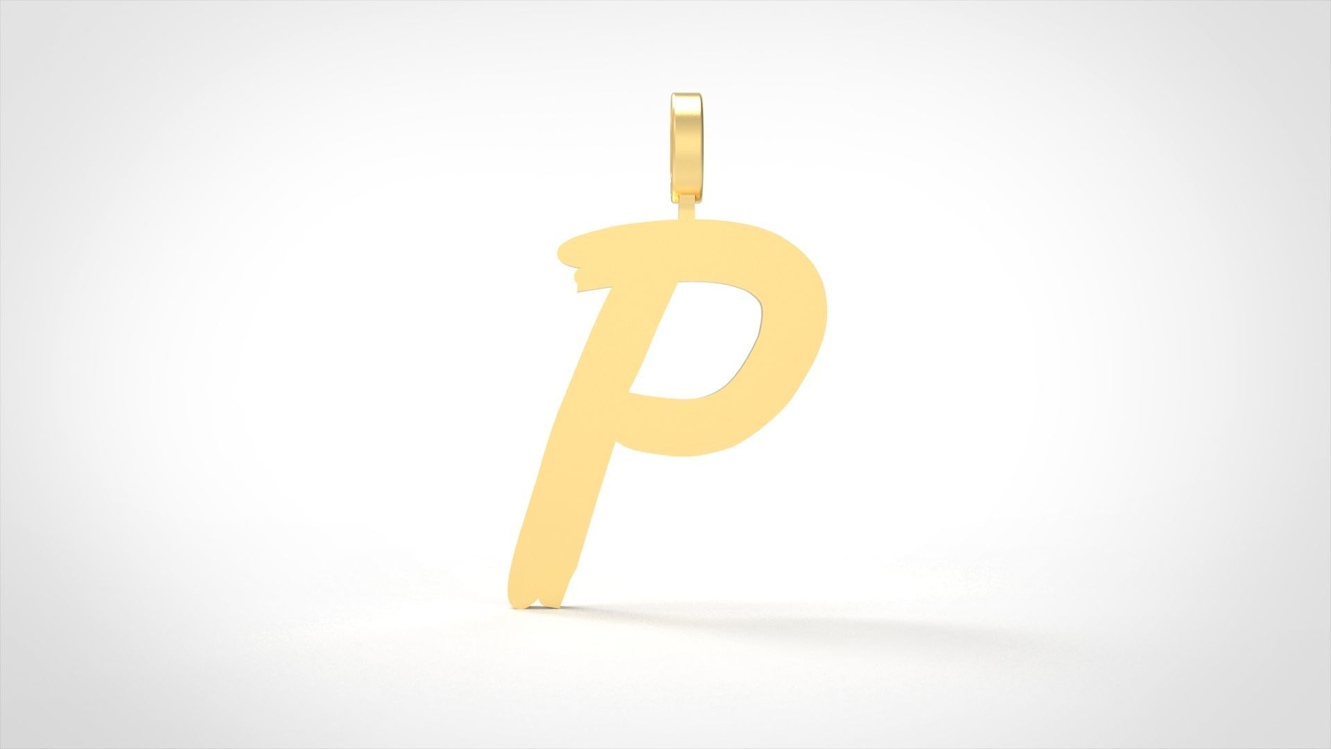 Model 784 Initial P Letter Pendant 3D print model_1
