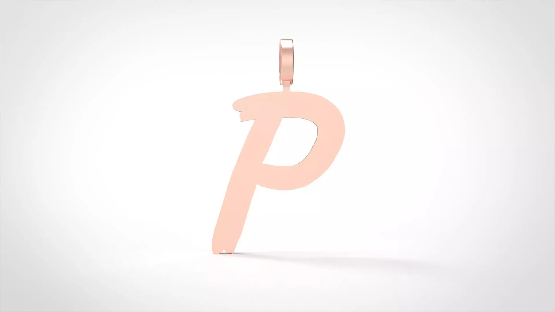 Model 784 Initial P Letter Pendant 3D print model_0