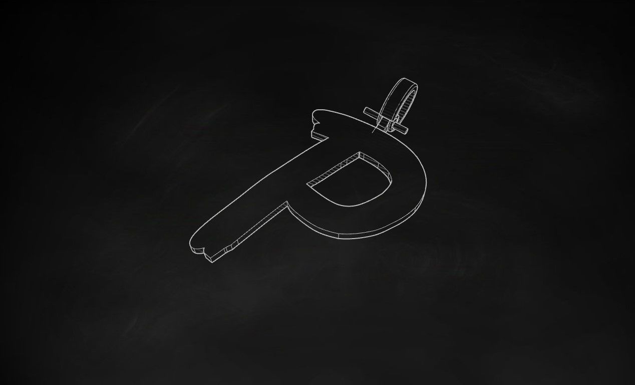 Model 784 Initial P Letter Pendant 3D print model_9