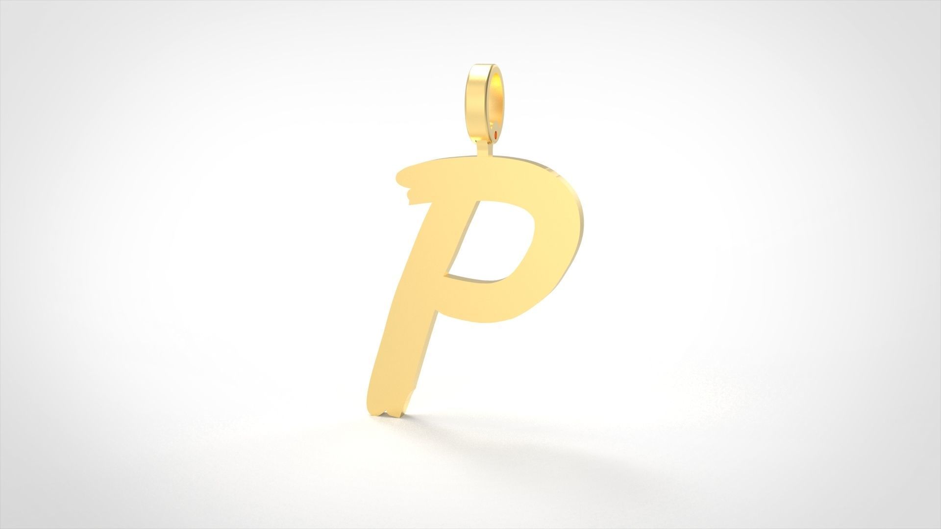Model 784 Initial P Letter Pendant 3D print model_2