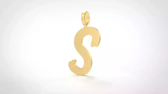 Model 786 Initial S Letter Pendant 3D print model