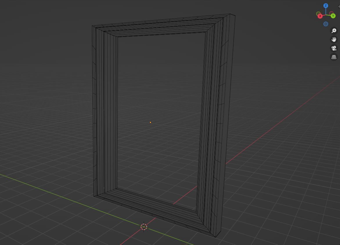 Simple low poly frame Low-poly 3D model_1