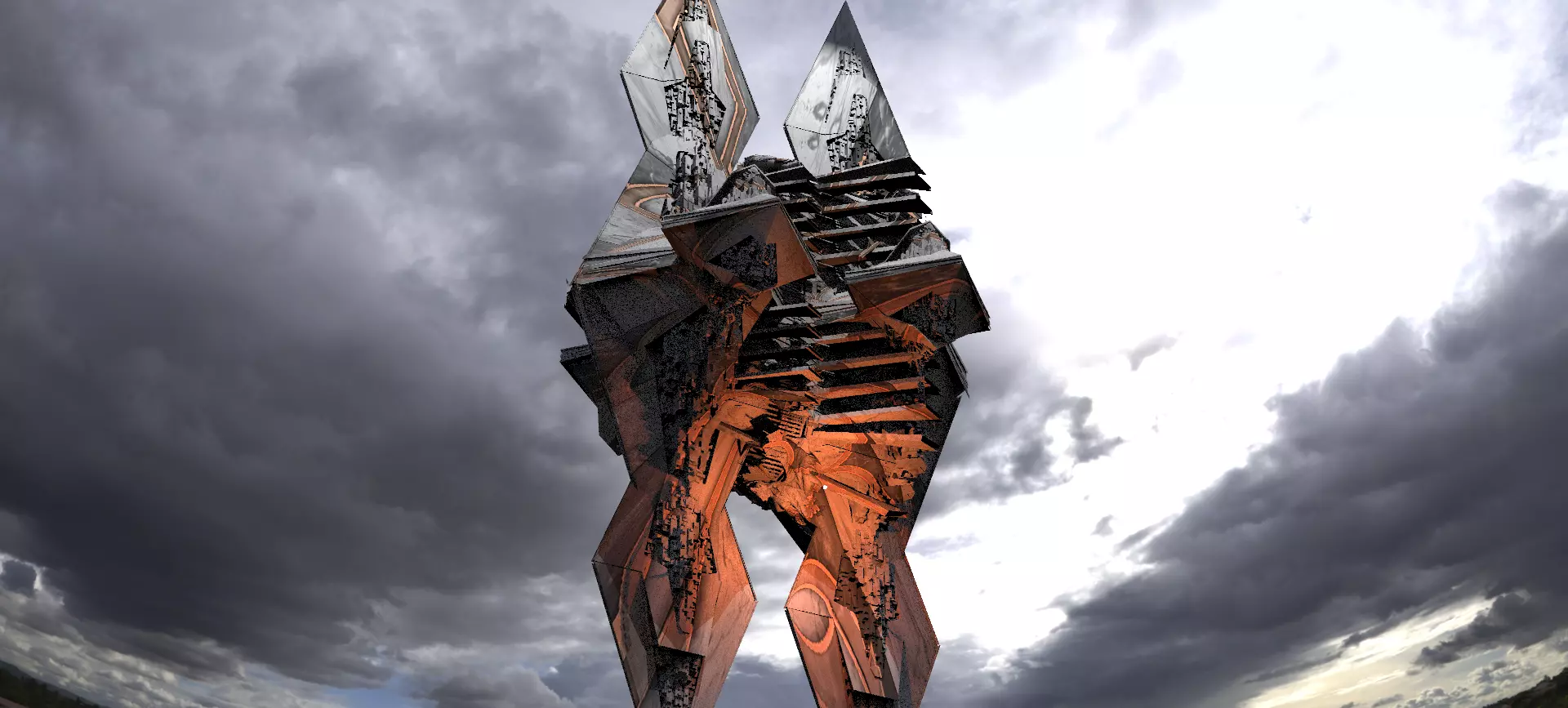 Sci-Fi Egyptian Alien Floating Monolith Huge 2  3D model_0