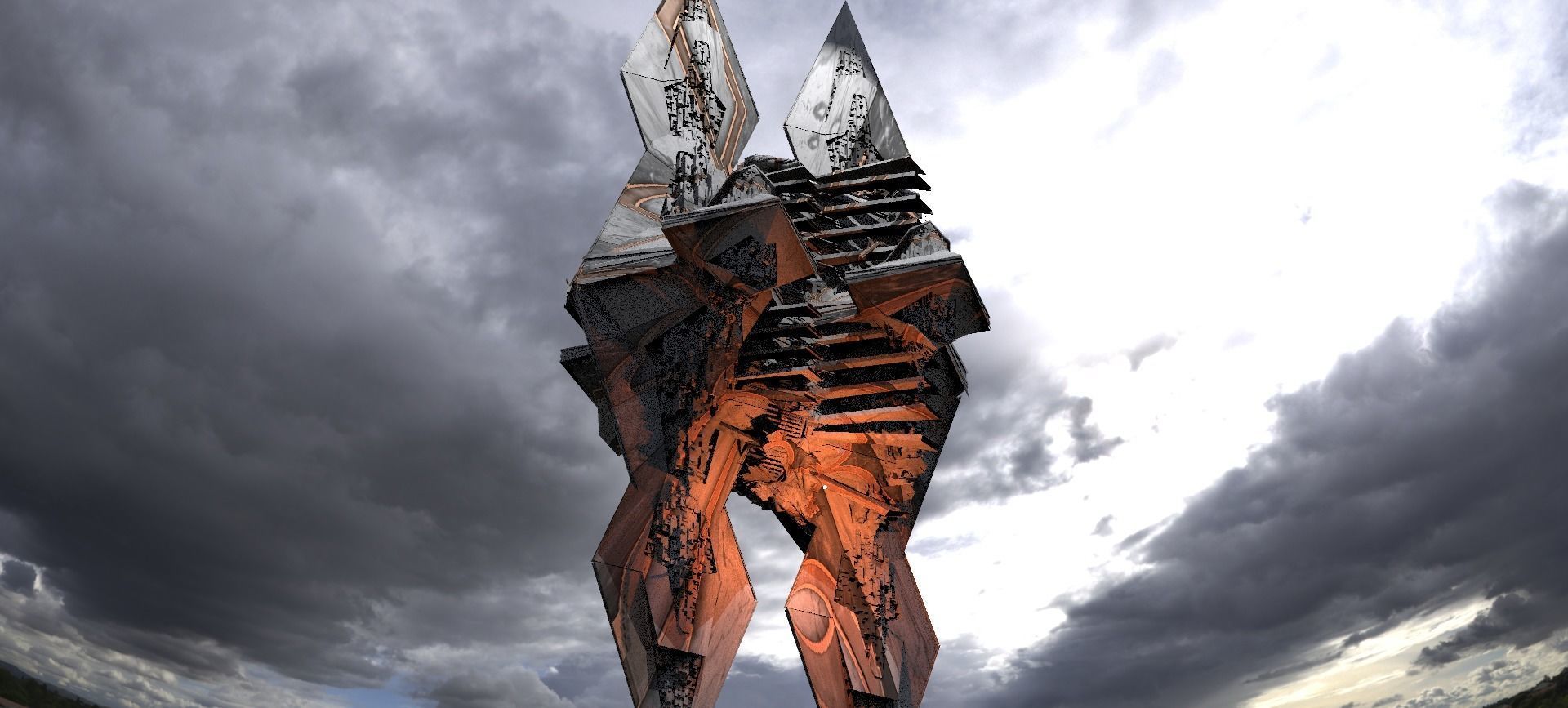 Sci-Fi Egyptian Alien Floating Monolith Huge 2  3D model_1